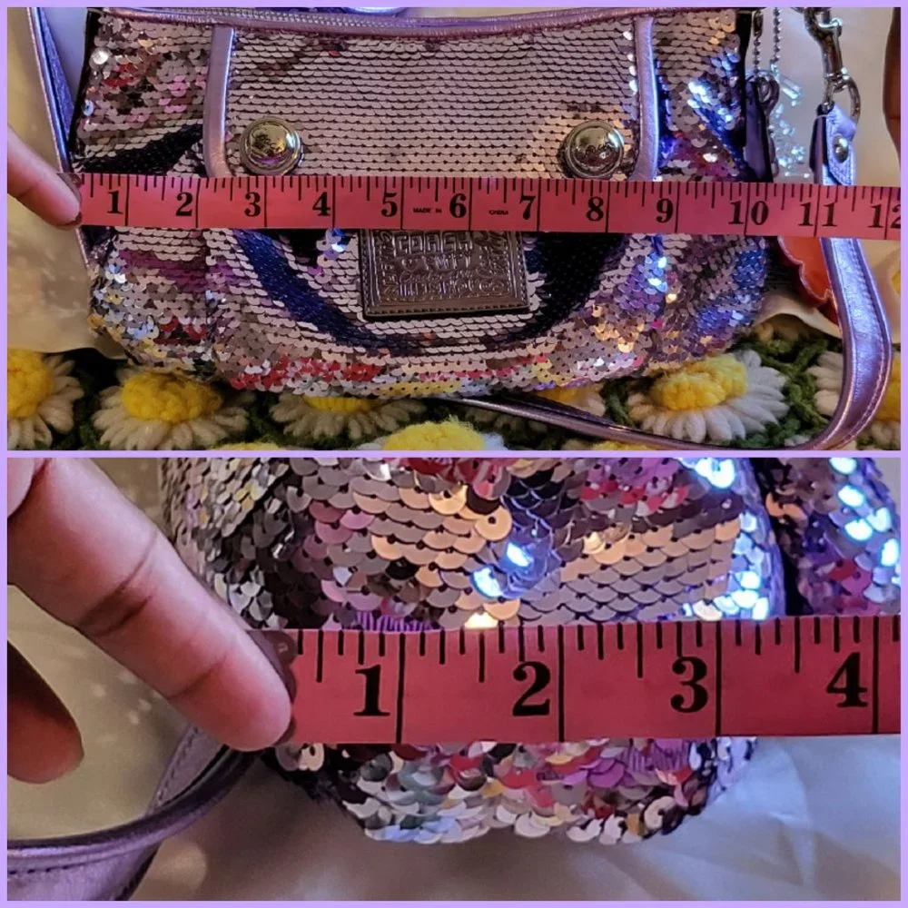 Coach Poppy Purple Sequin Bag - Picture 10 of 16